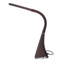DOLOMIT LED 5W, lampka biurkowa z budzikiem, 300lm, 4000K, brązowa