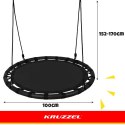 Huśtawka bocianie gniazdo 100 cm czarna