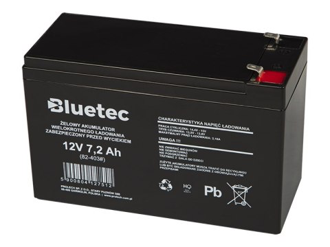 82-403# Akumulator żelowy 12v 7.2ah bluetec 150x100x65_6,5