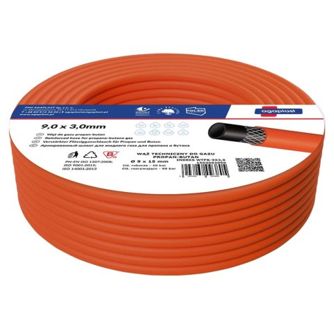 Waz techniczny do gazu propan-butan 9x3 Vartco 25m