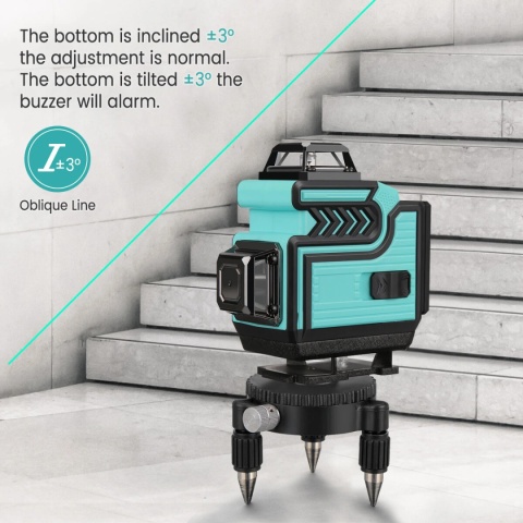 Laser krzyżowy Poziomica Laserowa MUSTOOL 40m 4D 360Stopni Poziomica laser + Akcesoria [NOWY][FV]