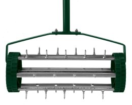 Aerator ręczny, wertykulator walcowy do trawy 27 kolcy, średnica 15 cm