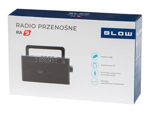77-539# Radio przenośne analogowe am/fm blow ra9 czarne
