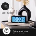 AD 1195 black Budzik na baterie - czarny