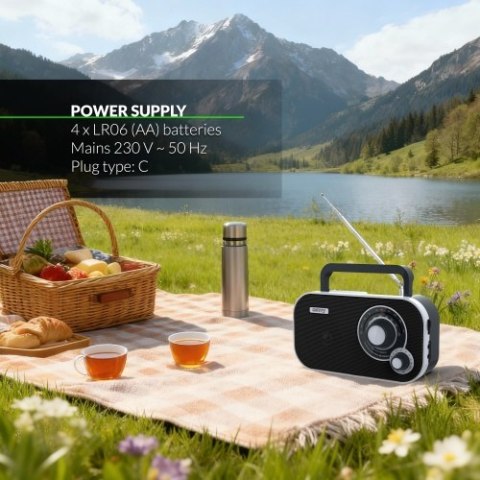 CR 1140 black Radio przenośne fm/am