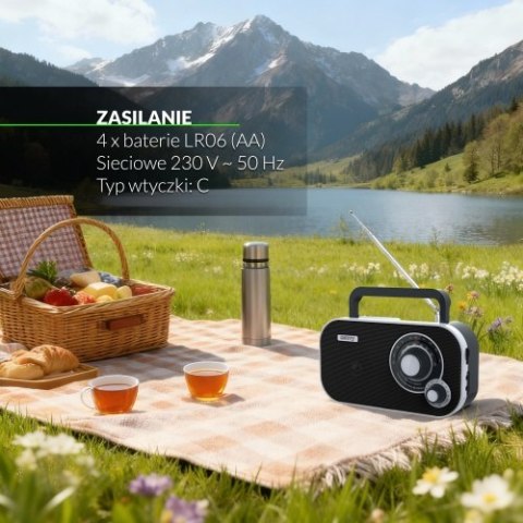 CR 1140 black Radio przenośne fm/am