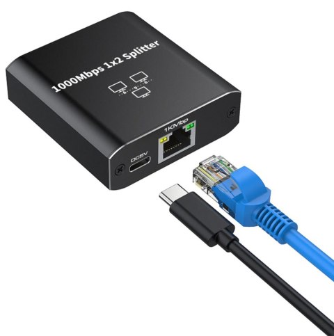 HD43 Rozdzielacz sieciowy 1x2 rj45
