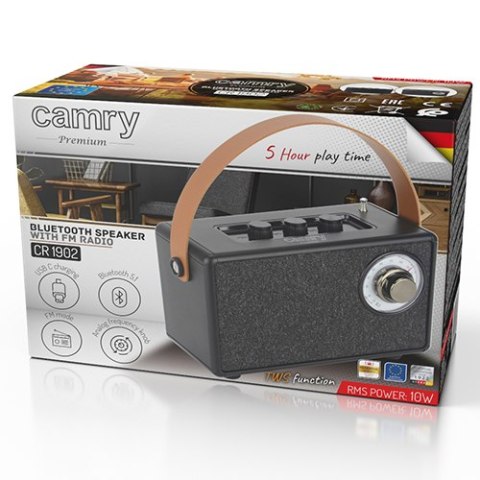 CR 1902 Black Radio fm z bluetooth - usb-c