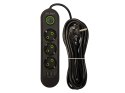 98-215# Przedłużacz sieciowy ps-350 3-gniazda 3xusb 5m czarny 3x1mm