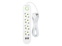 98-224# Przedłużacz sieciowy ps-430 4-gniazda 3xusb 3m biały 3x1mm