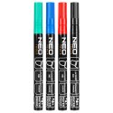 Marker budowlany, 4 kolory, permanentny, wodoodporny, lakierowy, aluminiowy, 4 szt.