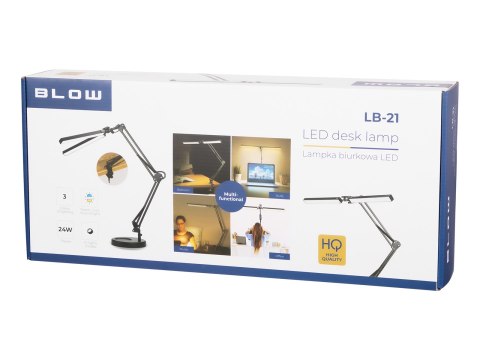44-166# Lampka biurkowa led lb-21 czarna" podwójna
