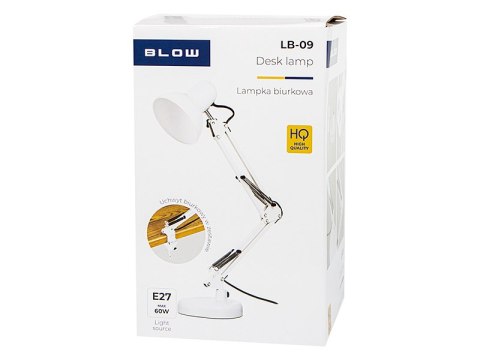 44-167# Lampka biurkowa led lb-22 kreślarska 2w1 e27 biała
