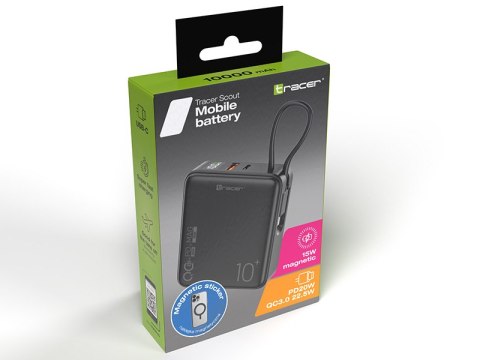 Power bank TRACER Scout 10000mAh MAG+PD+QC