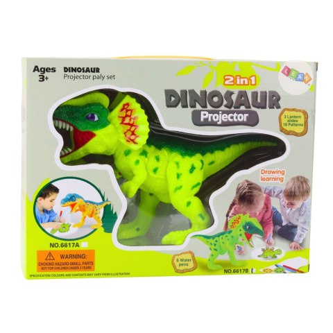 Projektor Dinozaur Do Rysowania Malowania 18 Obrazków Pisaki 2w1