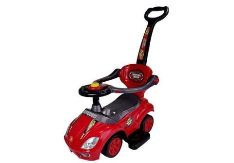Jeździk z Pchaczem Dla Dzieci Mega Car 3w1 Piszczek Schowek Czerwony