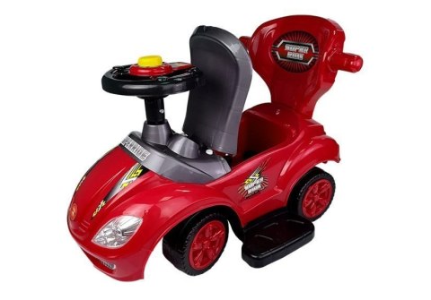 Jeździk z Pchaczem Dla Dzieci Mega Car 3w1 Piszczek Schowek Czerwony