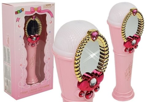 Magiczne Lustro Z Mikrofonem USB MP3 Światła Dźwięki Różowy