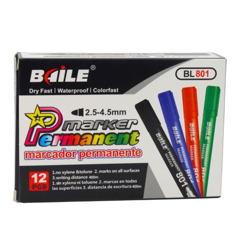 Marker Permanentny Wodoodporny Czarny 2,5-4,5 mm