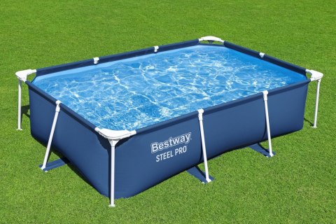 Basen Ogrodowy Stelażowy Prostokątny Niebieski 259x170x61 cm Bestway 56403