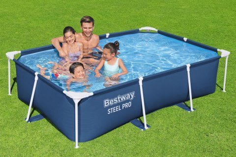 Basen Ogrodowy Stelażowy Prostokątny Niebieski 259x170x61 cm Bestway 56403