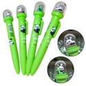 Długopis Żelowy Zielony Panda W Kopule Niebieski Tusz 0.5mm