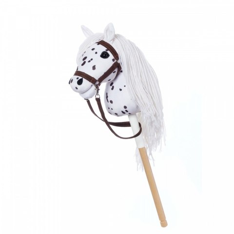 Koń na kiju hobby horse hoppihorse a4 leopard - biały, maść tarantowata