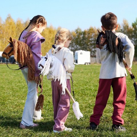 Koń na kiju hobby horse hoppihorse a4 leopard - biały, maść tarantowata
