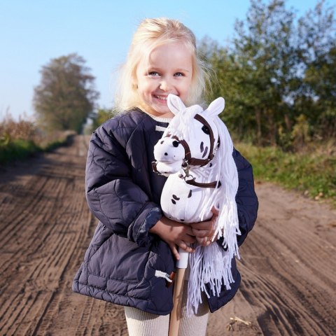 Koń na kiju hobby horse hoppihorse a4 leopard - biały, maść tarantowata