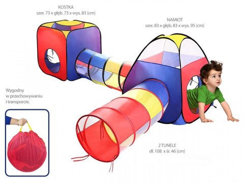Namiot 4 elementy kostka - tunel - iglo 270x210x95