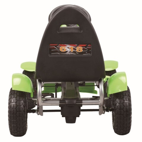 Sportowy Gokart Na Pedały F618 Pomowane Koła Obciążenie 50kg Zielony