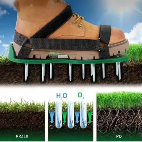 Aerator Wertykulator Nakładki Na Buty Z Kolcami Do Trawy