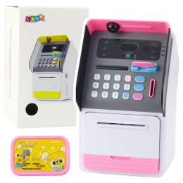 Bankomat Sejf Skarbonka Kod PIN Karta Bankomatowa Różowy