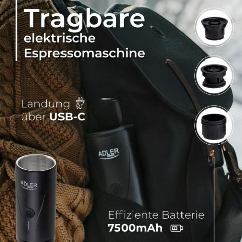 AD 4400 Ekspres przenośny do kawy | bateriia 7500mah | ciśnienie 20 bar | zasilanie usb