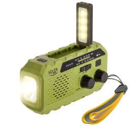 AD 1197 Green Radio solarne z korbką ręczną