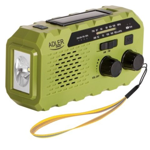 AD 1197 Green Radio solarne z korbką ręczną