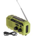AD 1197 Green Radio solarne z korbką ręczną