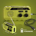 AD 1197 Green Radio solarne z korbką ręczną