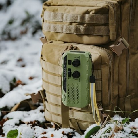 AD 1197 Green Radio solarne z korbką ręczną