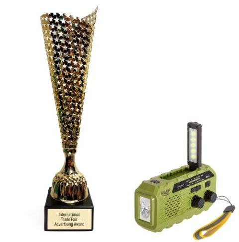 AD 1197 Green Radio solarne z korbką ręczną