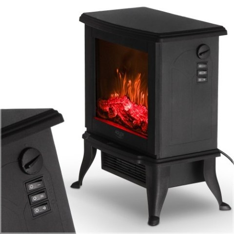AD 7754 Kominek elektryczny | 2 poziomy grzania: 1000w / 1800w | efekt 3d płomienia | termostat