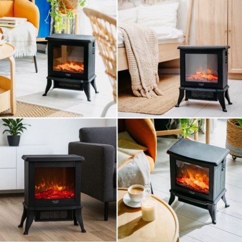 AD 7754 Kominek elektryczny | 2 poziomy grzania: 1000w / 1800w | efekt 3d płomienia | termostat