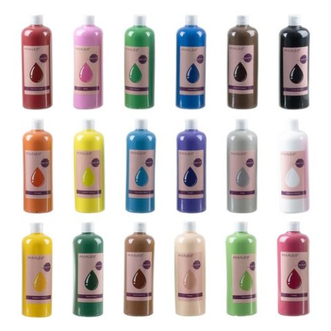 Farby plakatowe- zestaw 18szt x500ml Maaleo 26341