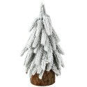 Choinka Ozdobna Dekoracyjna Sztuczna Na Pniu Pokryta Śniegiem 30 x 10 cm