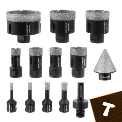 Otwornice diamentowe- zestaw 13szt. Bigstren 27012