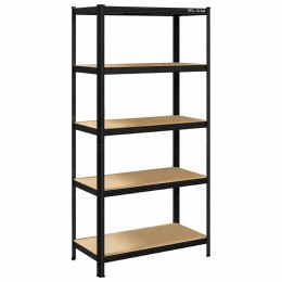 69-102# Regał magazynowy metalowy 90x40x180cm czarny blow
