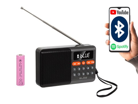 77-558# Radio przenośne analogowe am/fm bt blow ra18 mini