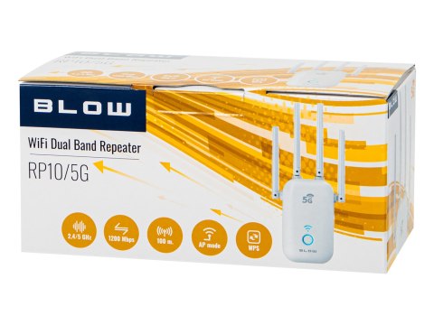 86-078# Wzmacniacz sygnału wi-fi repeater 2,4ghz/5ghz rp-10 blow