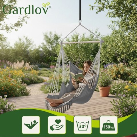 Huśtawka - fotel wiszący 210cm szary Gardlov