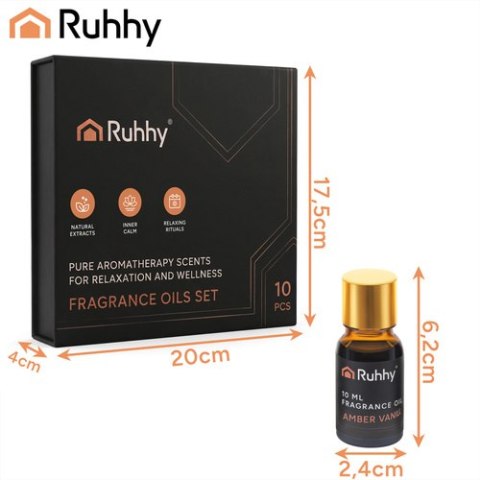 Olejek zapachowy - zestaw 10szt. 10ml Ruhhy 27222